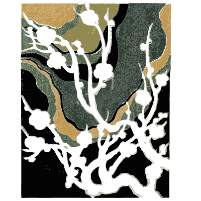 Branch pattern plate on black - Shin Bijutsukai, Issue 28 - 1902