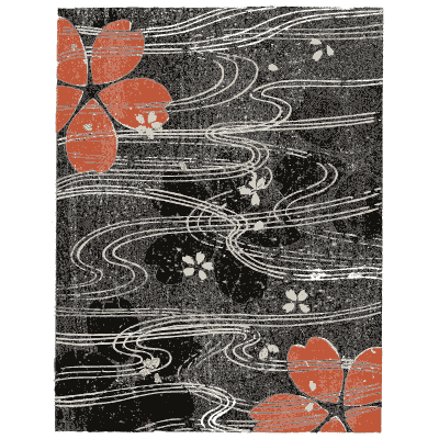 Cherry blossom and stream plate - Shin Bijutsukai, Issue 28 - 1902