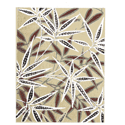 Bamboo leaf pattern plate on cream - Shin Bijutsukai, Issue 29 - 1902