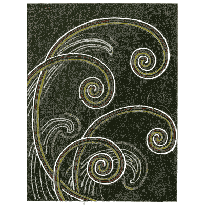 Fern fiddlehead pattern plate on dark green - Shin Bijutsukai, Issue 29 - 1902