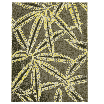 Bamboo leaf pattern plate on green - Shin Bijutsukai, Issue 30 - 1902