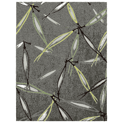 Bamboo leaf pattern plate on grey - Shin Bijutsukai, Issue 30 - 1902