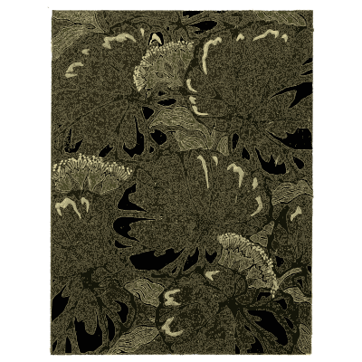 Dark chrysanthemum pattern plate - Shin Bijutsukai, Issue 30 - 1902