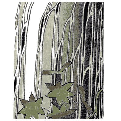 Falling water pattern plate - Shin Bijutsukai, Issue 31 - 1902