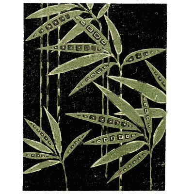 Bamboo pattern plate on black 01 - Shin Bijutsukai, Issue 31 - 1902