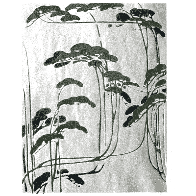 Pine spray pattern plate - Shin Bijutsukai, Issue 31 - 1902
