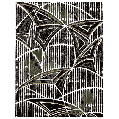 Bamboo pattern plate on black 02 - Shin Bijutsukai, Issue 31 - 1902