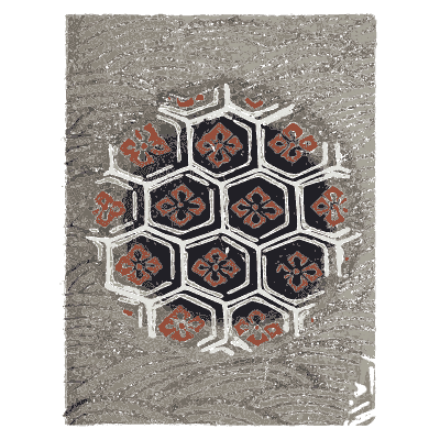 Hexagon collage pattern plate - Shin Bijutsukai, Issue 32 - 1902