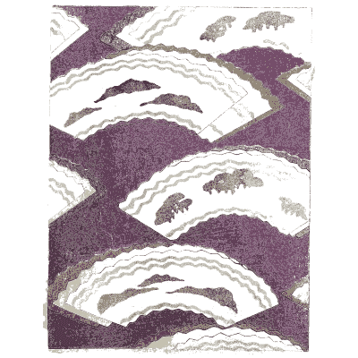 Folding fan pattern plate on plum - Shin Bijutsukai, Issue 32 - 1902