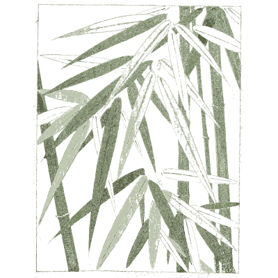 Bamboo pattern plate on cream - Shin Bijutsukai, Issue 32 - 1902
