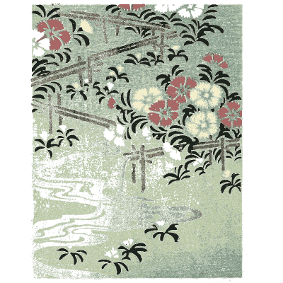 Flowering stem pattern plate 02 - Shin Bijutsukai, Issue 33 - 1902