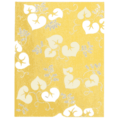 Heart-shaped leaf pattern plate on yellow - Shin Bijutsukai, Issue 34 - 1902
