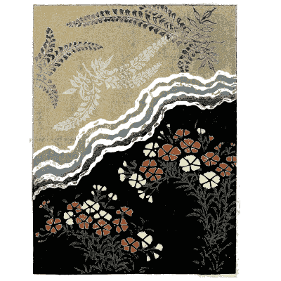 Stream and blossom pattern plate - Shin Bijutsukai, Issue 35 - 1902