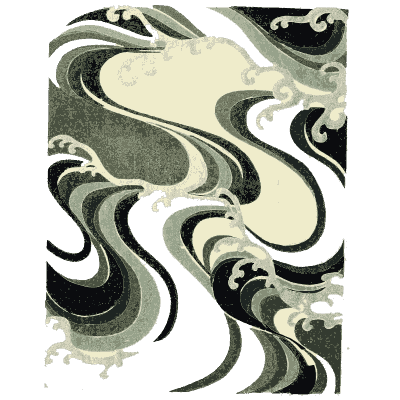 Marbled swirl pattern plate - Shin Bijutsukai, Issue 36 - 1902