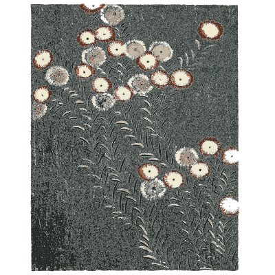 Blossom pattern plate on navy - Shin Bijutsukai, Issue 36 - 1902