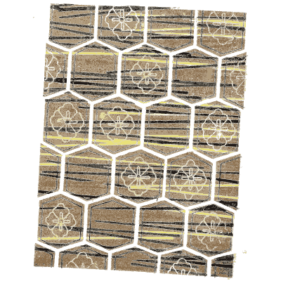 Hexagon lattice pattern plate - Shin Bijutsukai, Issue 37 - 1902