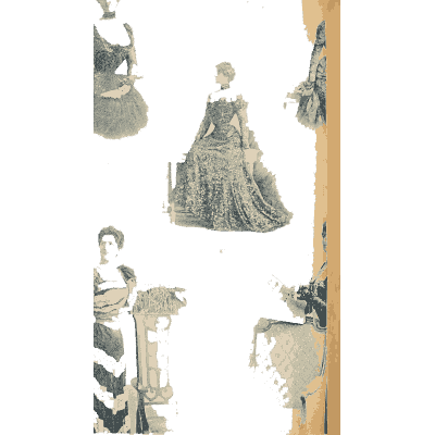 Evening gowns on narrow plates - Fashion Plates - 1880