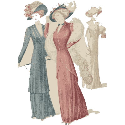 Three women in long coats 01 - Fashion Plates - 1880