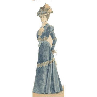 Woman in a blue tailored gown - Fashion Plates - 1880