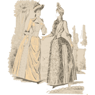 Two women in trained gowns - Fashion Plates - 1880