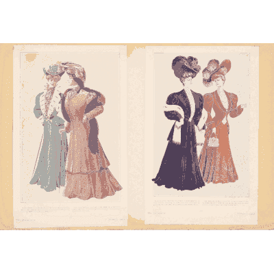 Women in fur stoles and muffs - Fashion Plates - 1880