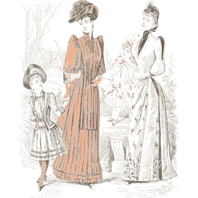 Woman and children in autumn dress - Fashion Plates - 1880