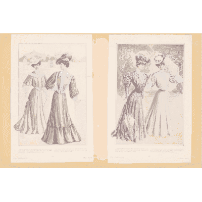 Women in bodices and long skirts - Fashion Plates - 1880