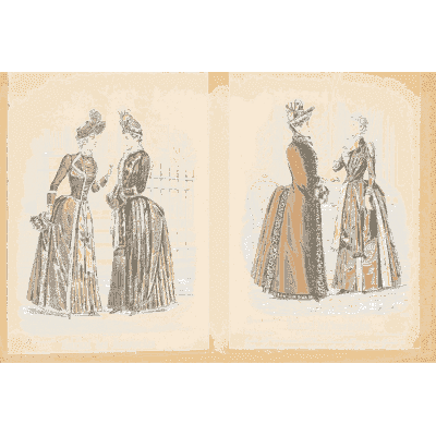 Women in bustled walking dresses - Fashion Plates - 1880