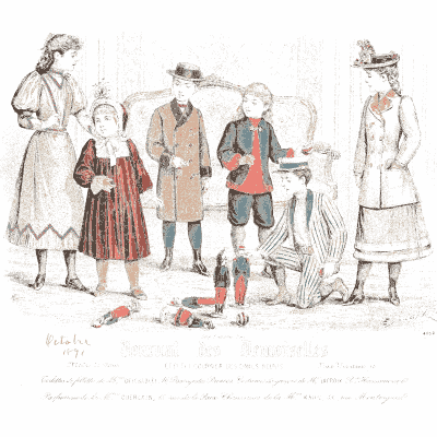 Children and adults in winter dress - Fashion Plates - 1880