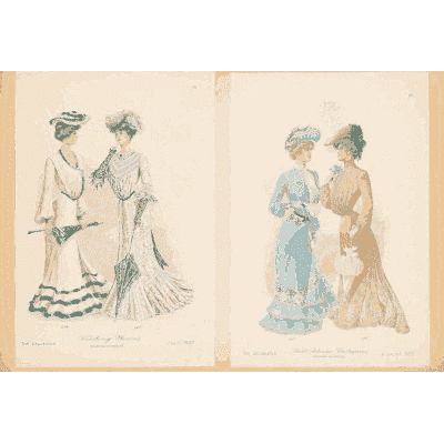 Two women in evening gowns - Fashion Plates - 1880