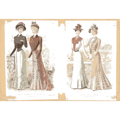 Women in fitted jackets and skirts - Fashion Plates - 1880