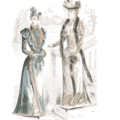 Two women in trained coats - Fashion Plates - 1880
