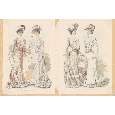 Women in pale spring gowns - Fashion Plates - 1880