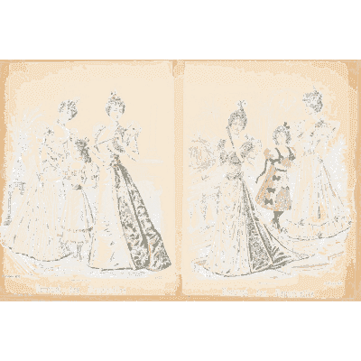 Women in white flounced gowns - Fashion Plates - 1880