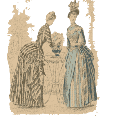 Two women at a garden table - Fashion Plates - 1880