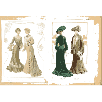 Two women in green and brown coats - Fashion Plates - 1880
