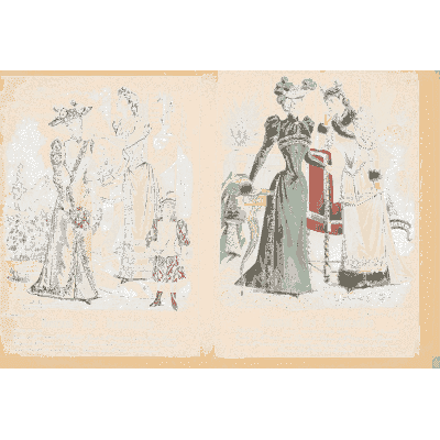 Women in dark and pale gowns 01 - Fashion Plates - 1880