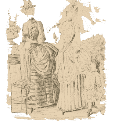 Woman and child with a trunk - Fashion Plates - 1880