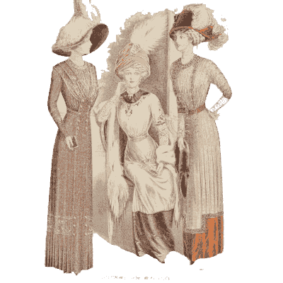 Three women with parasols - Fashion Plates - 1880