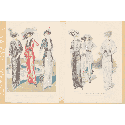 Women in coloured walking suits - Fashion Plates - 1880