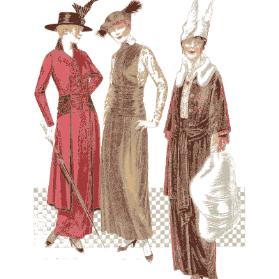 Three women in narrow long gowns - Fashion Plates - 1880