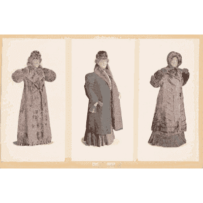 Three fur-trimmed coats - Fashion Plates - 1880