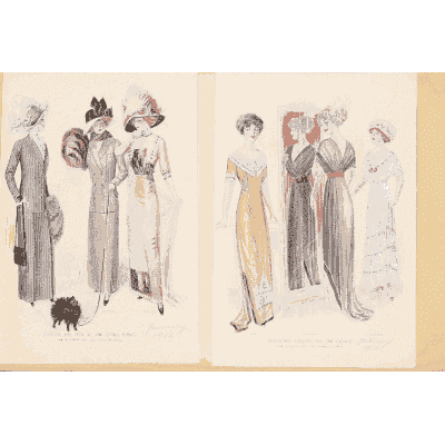 Women in narrow gowns and hats - Fashion Plates - 1880
