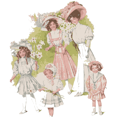 Women and children in white - Fashion Plates - 1880
