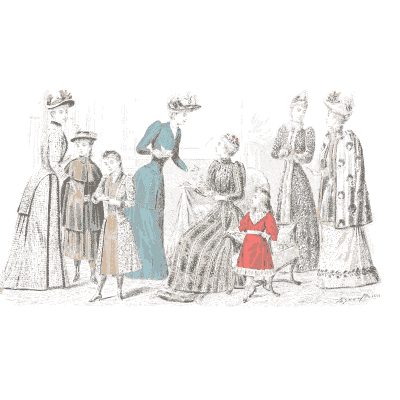 Group in coats and capes - Fashion Plates - 1880