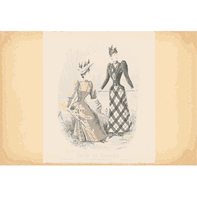 Two women in checked gowns - Fashion Plates - 1880