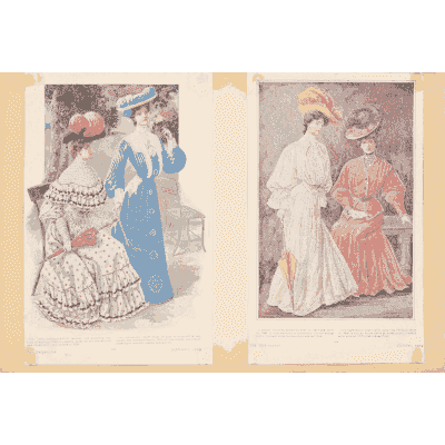 Women in blue and rose gowns - Fashion Plates - 1880