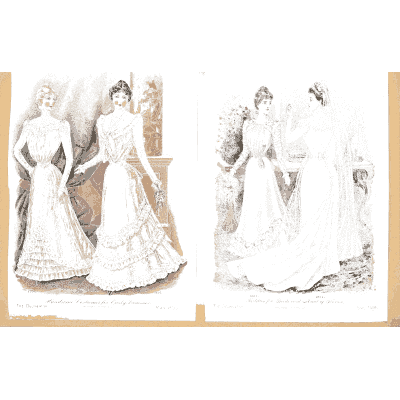 Women in white lace gowns - Fashion Plates - 1880