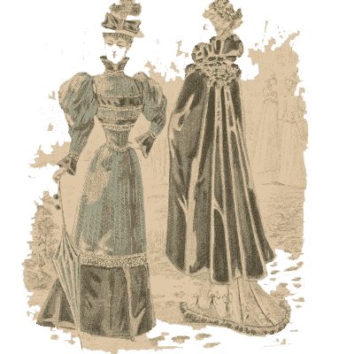 Two women in dark capes - Fashion Plates - 1880