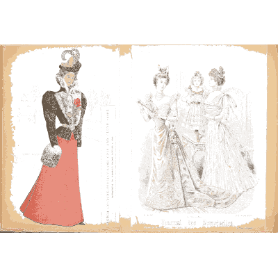 Woman in a red gown with a muff - Fashion Plates - 1880